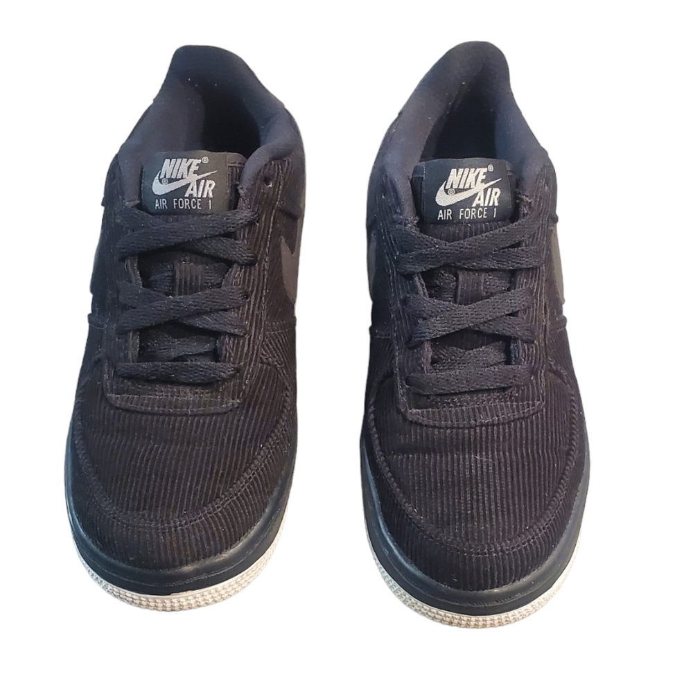 Nike Air Force 1LV8 Shoes Size 5Y Black Lace Up Corduroy Sneakers - Picture 6 of 11